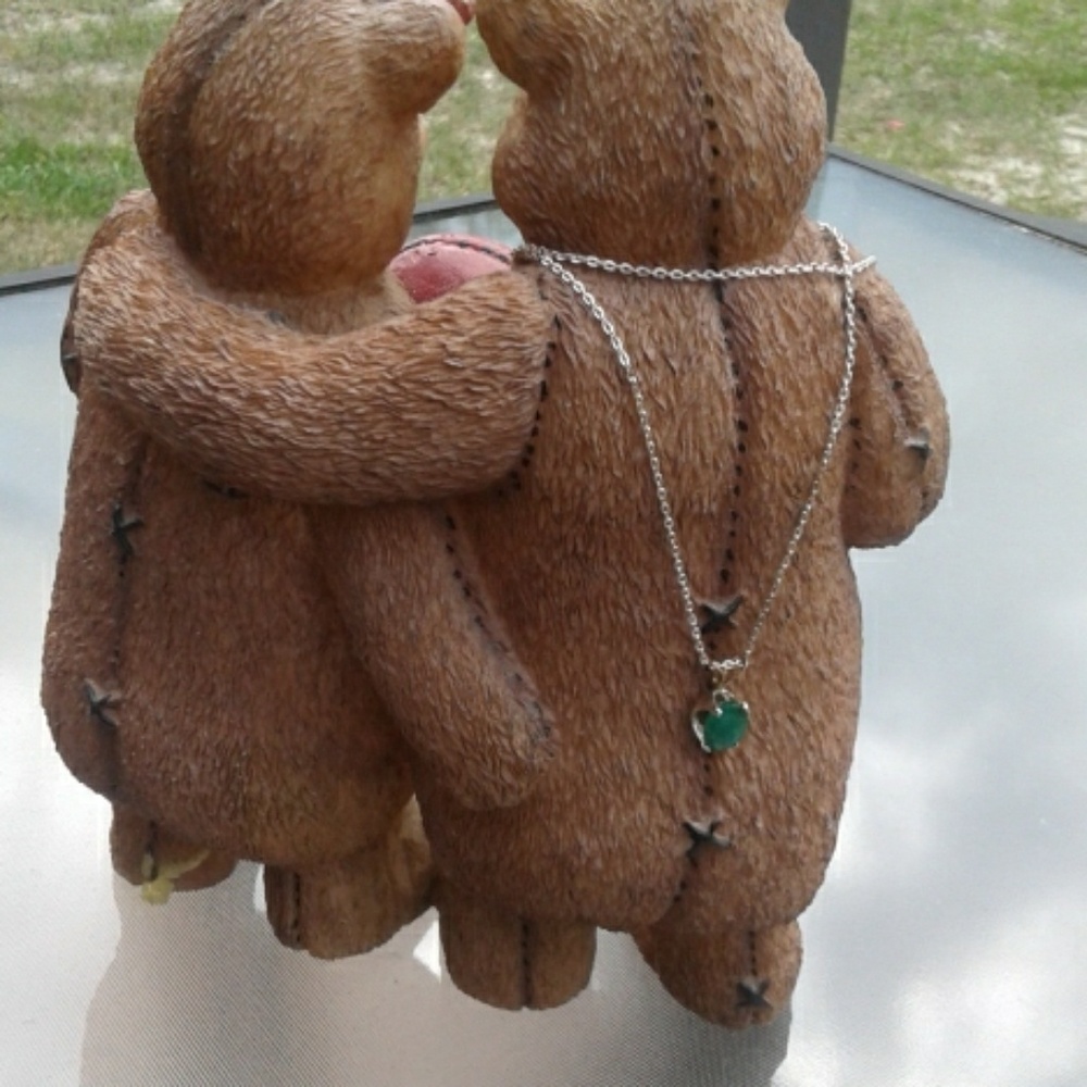 Sterling silver Necklace Real Emerald